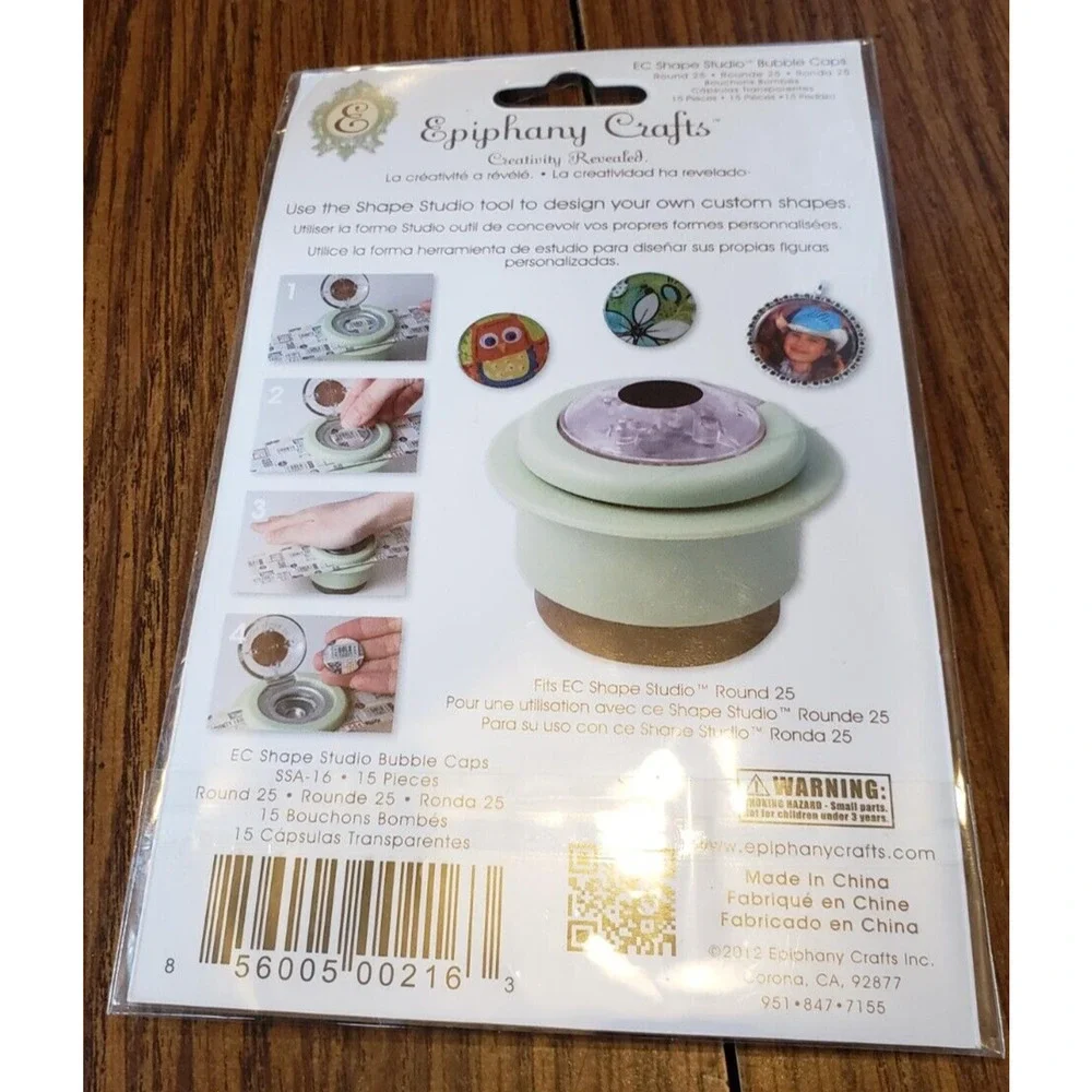 New Epiphany Crafts Shape Studio - Clear Round - SSA-16 - 1 Pack 15 Bubble Caps